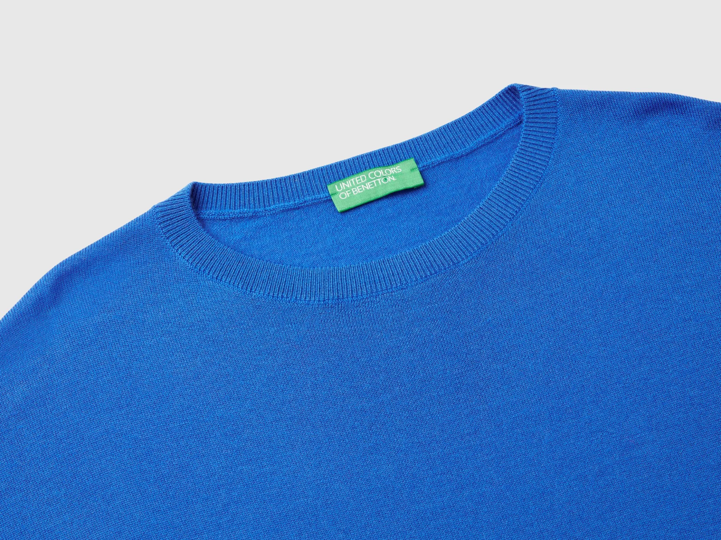 Boat neck sweater in pure Merino wool