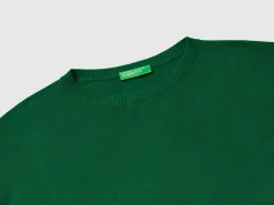 Boat neck sweater in pure Merino wool