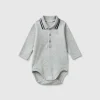 Bodysuit polo in organic cotton