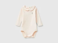 Bodysuit with collar in organic cotton