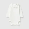 Bodysuit with collar in organic cotton