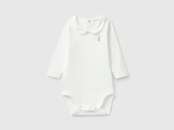 Bodysuit with collar in organic cotton