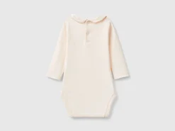 Bodysuit with collar in organic cotton