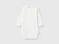 Bodysuit with collar in organic cotton