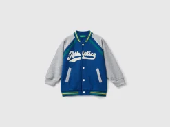 Bomber jacket in cotton and viscose blend sweat