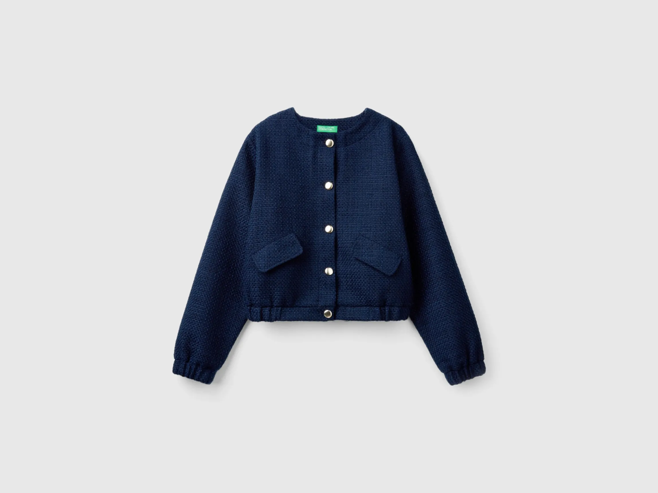 Bomber jacket with bouclé look