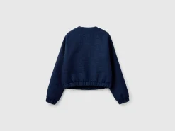 Bomber jacket with bouclé look