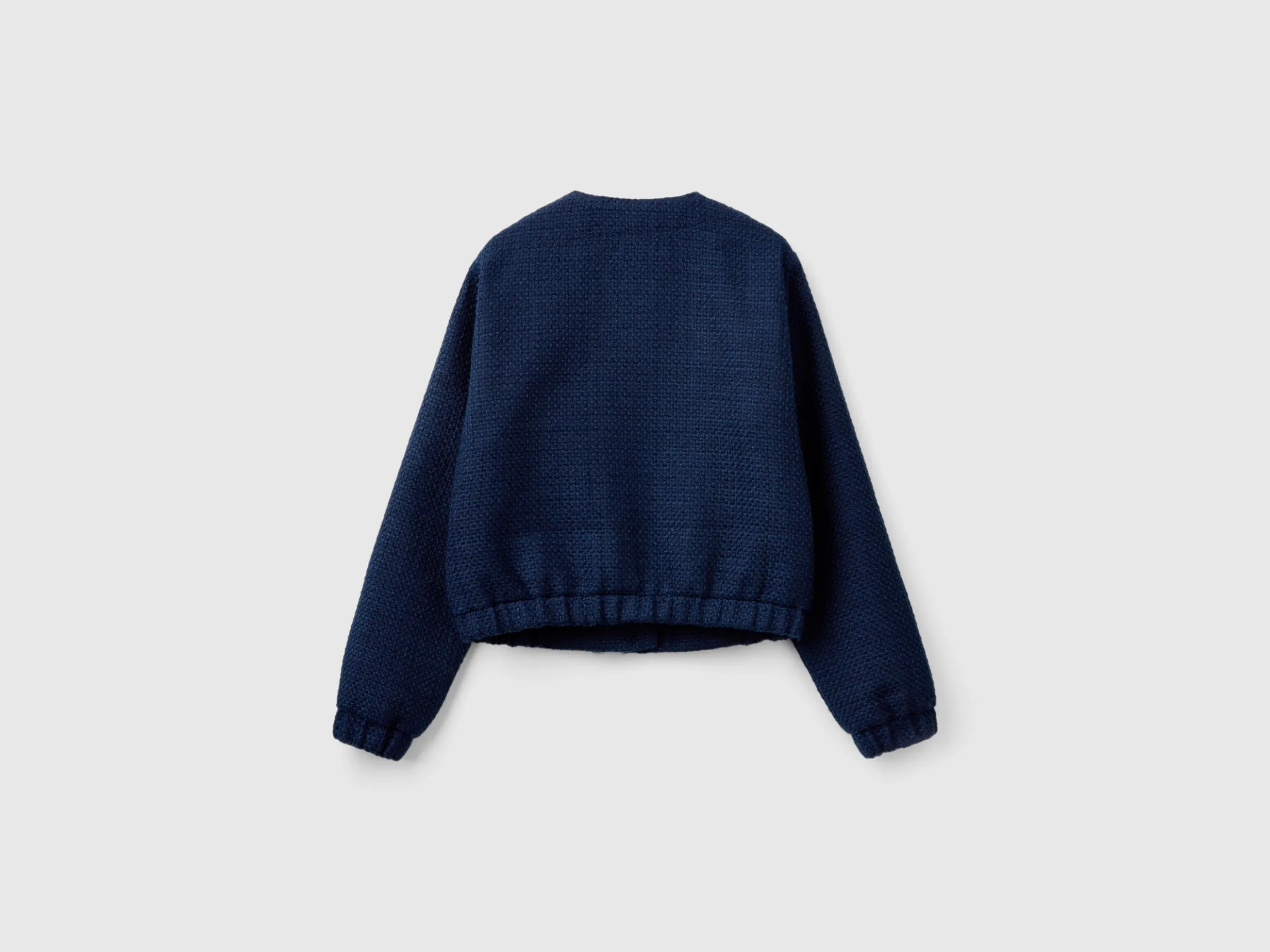 Bomber jacket with bouclé look