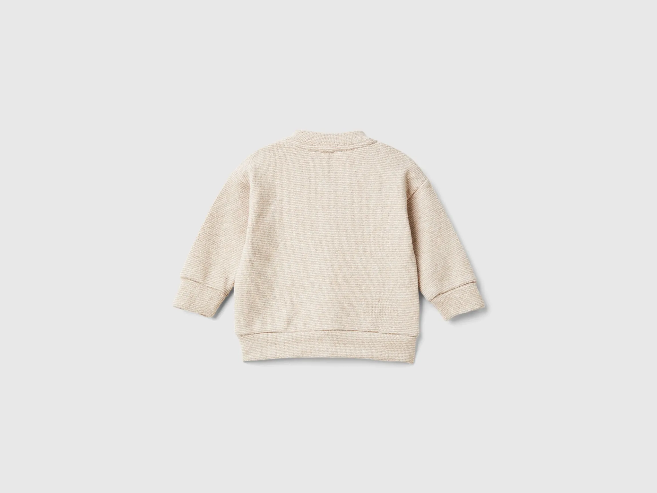 Bomber style sweatshirt in recycled stretch cotton blend sweat