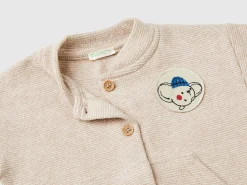 Bomber style sweatshirt in recycled stretch cotton blend sweat