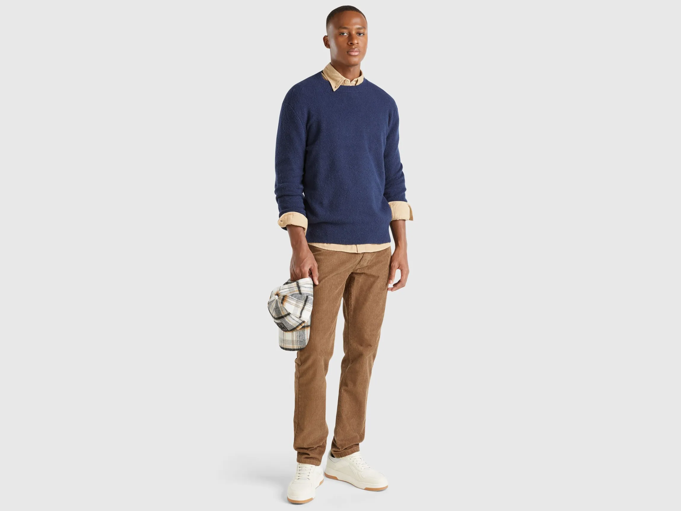 Bouclé crew neck sweater