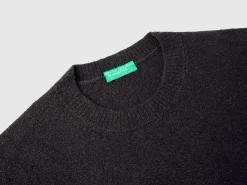 Bouclé crew neck sweater