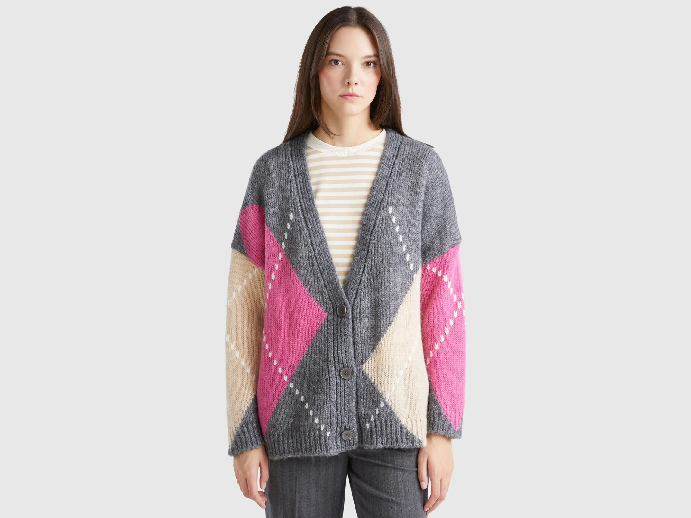 Boxy fit cardigan in mohair blend
