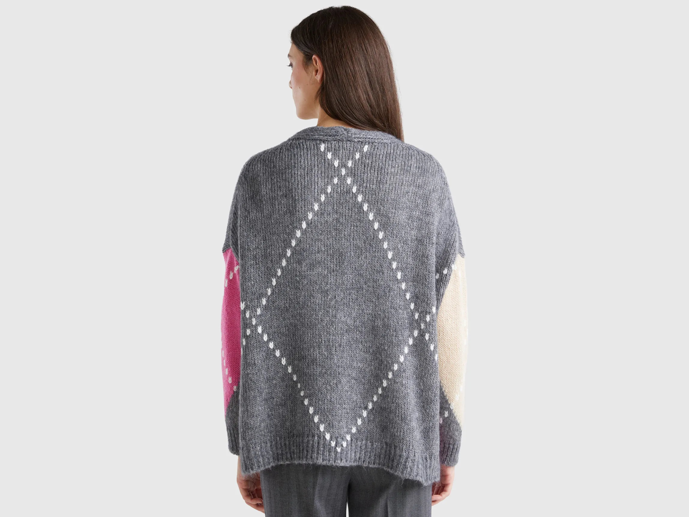 Boxy fit cardigan in mohair blend