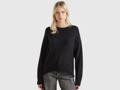 Boxy fit sweater in wool blend