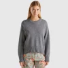 Boxy fit sweater in wool blend