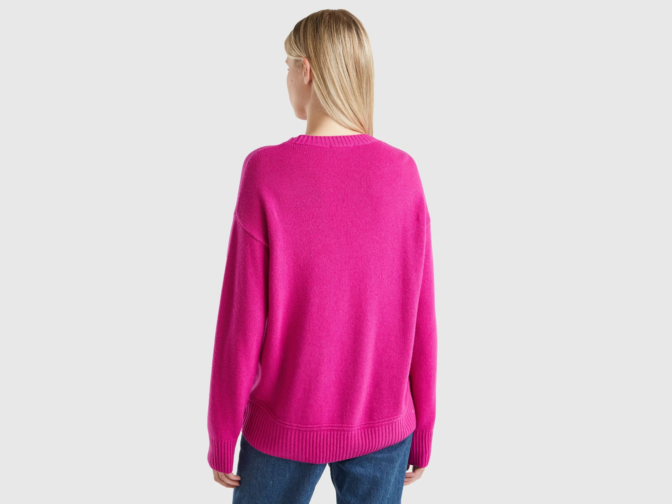 Boxy fit sweater in wool blend