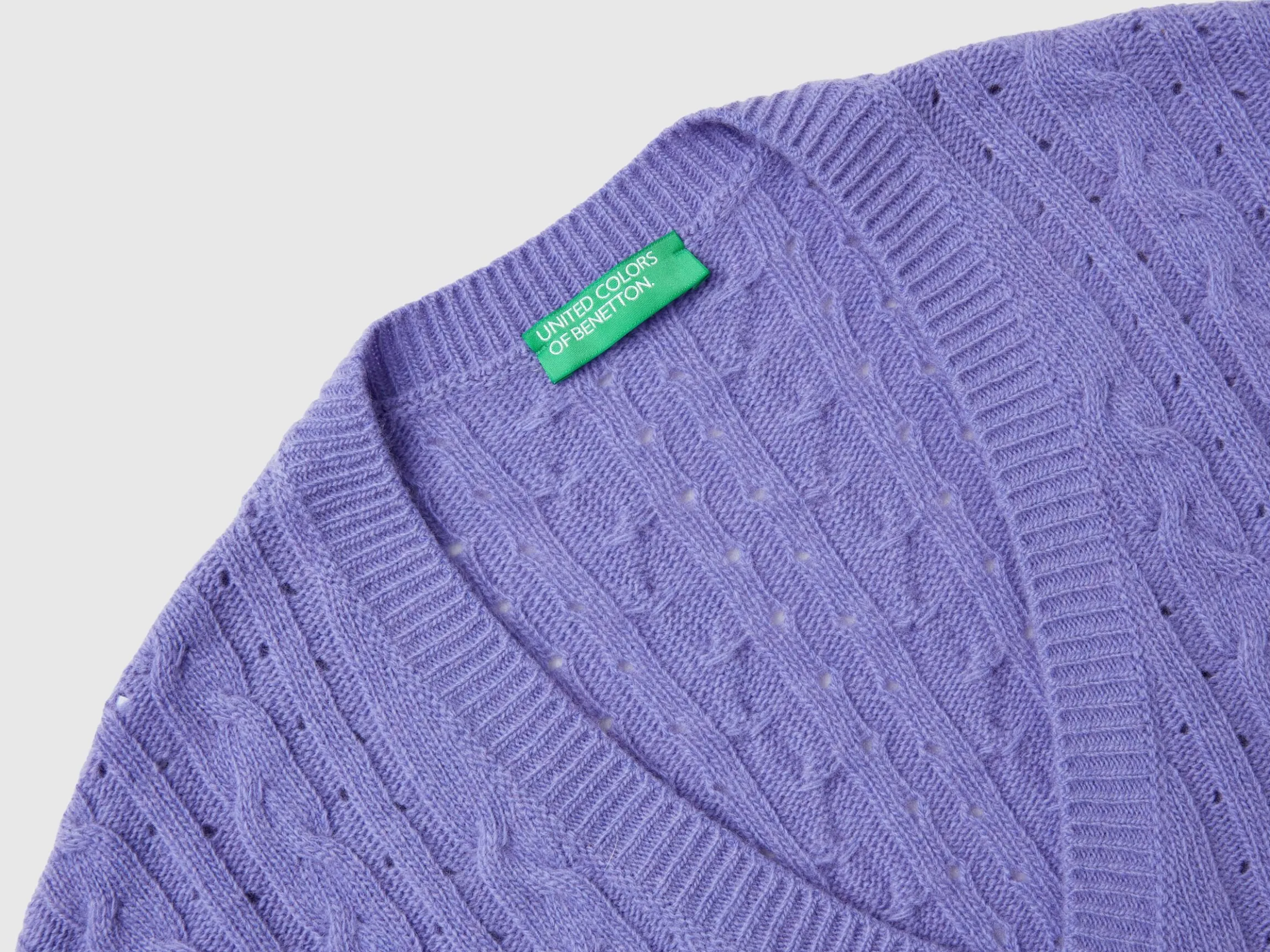 Boxy fit vest with cable knit and perforations