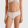 Boyshort underwear with lace inserts