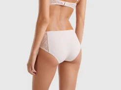 Boyshort underwear with lace inserts