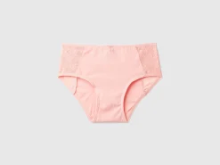 Boyshort underwear with lace inserts