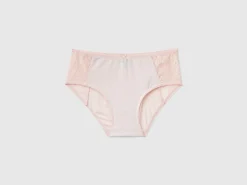 Boyshort underwear with lace inserts