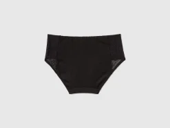 Boyshort underwear with lace inserts