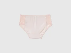 Boyshort underwear with lace inserts