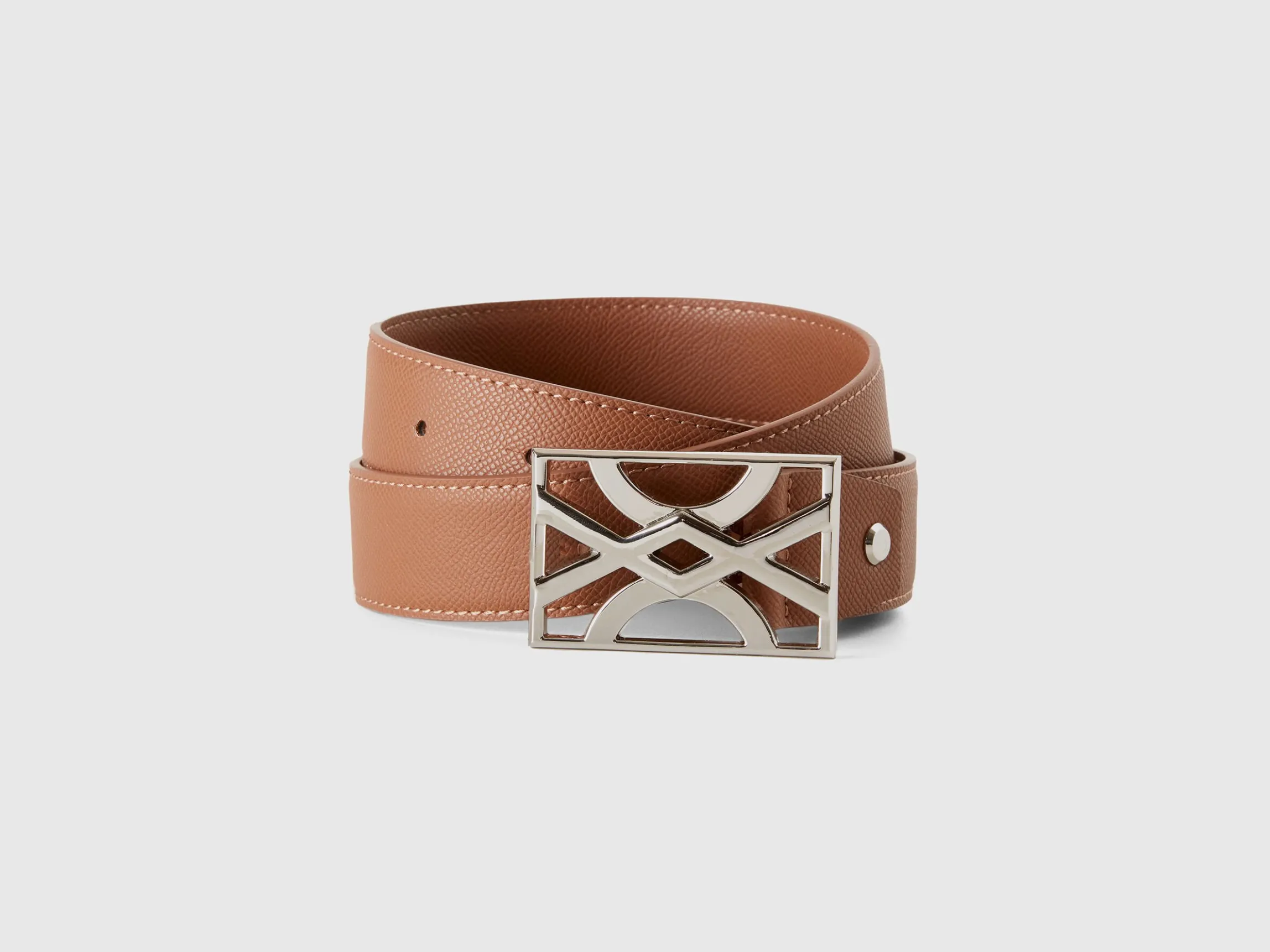 Brown belt with logoed buckle