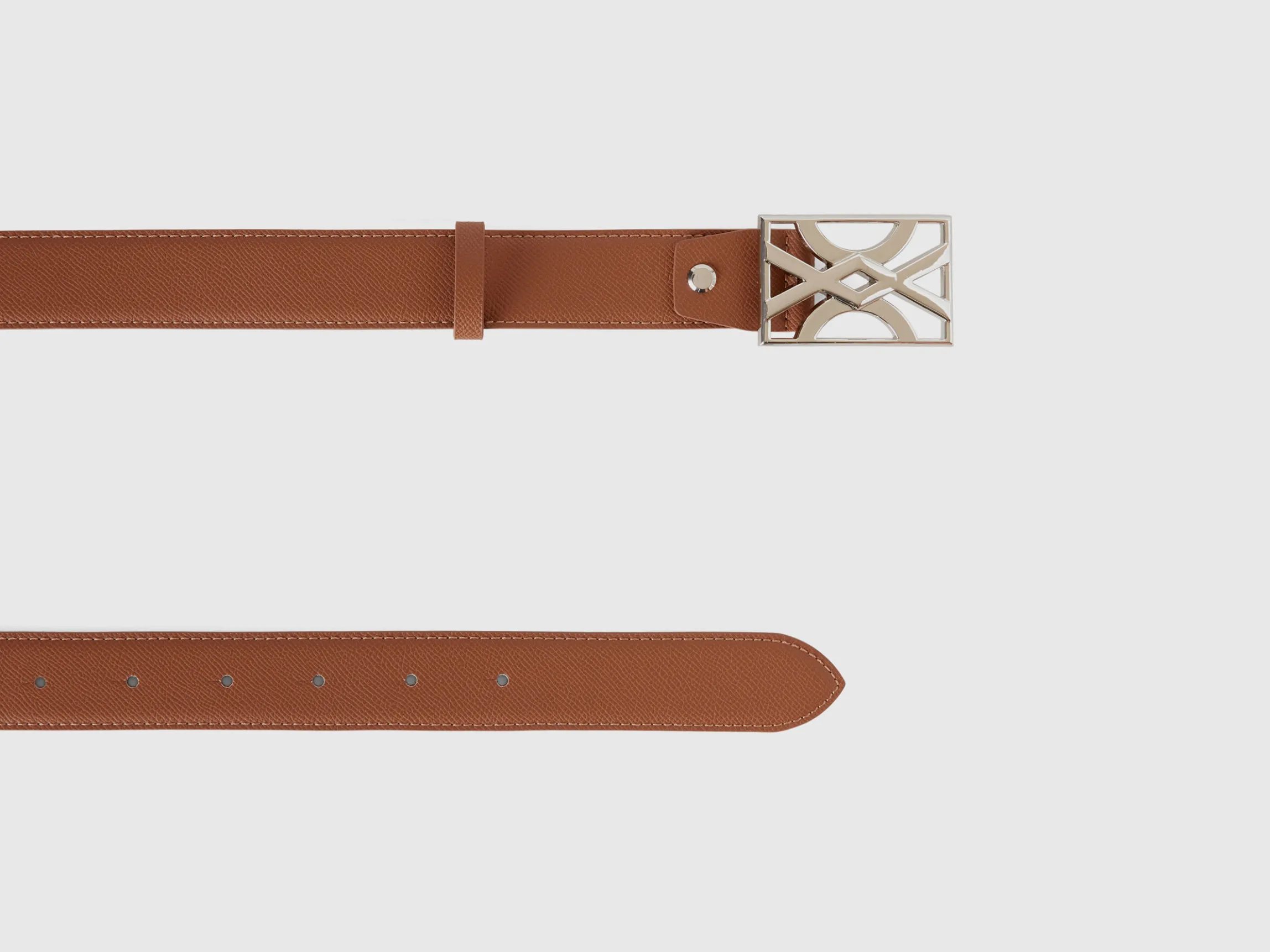 Brown belt with logoed buckle
