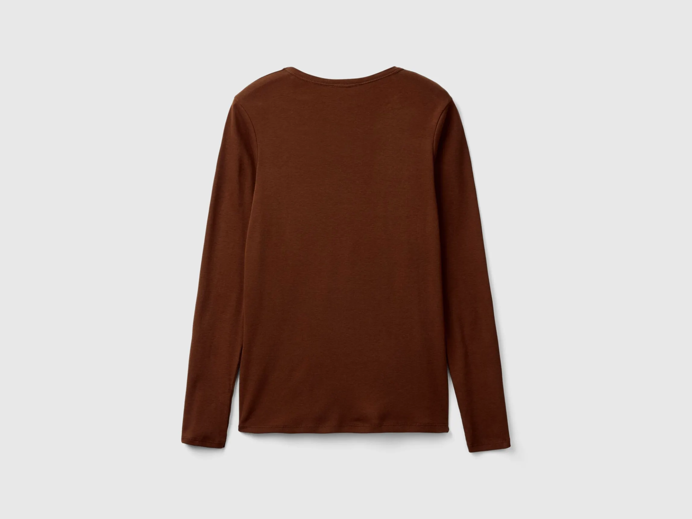 Brown long sleeve t-shirt in 100% cotton