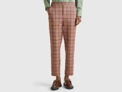 Brown tartan joggers