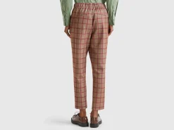 Brown tartan joggers