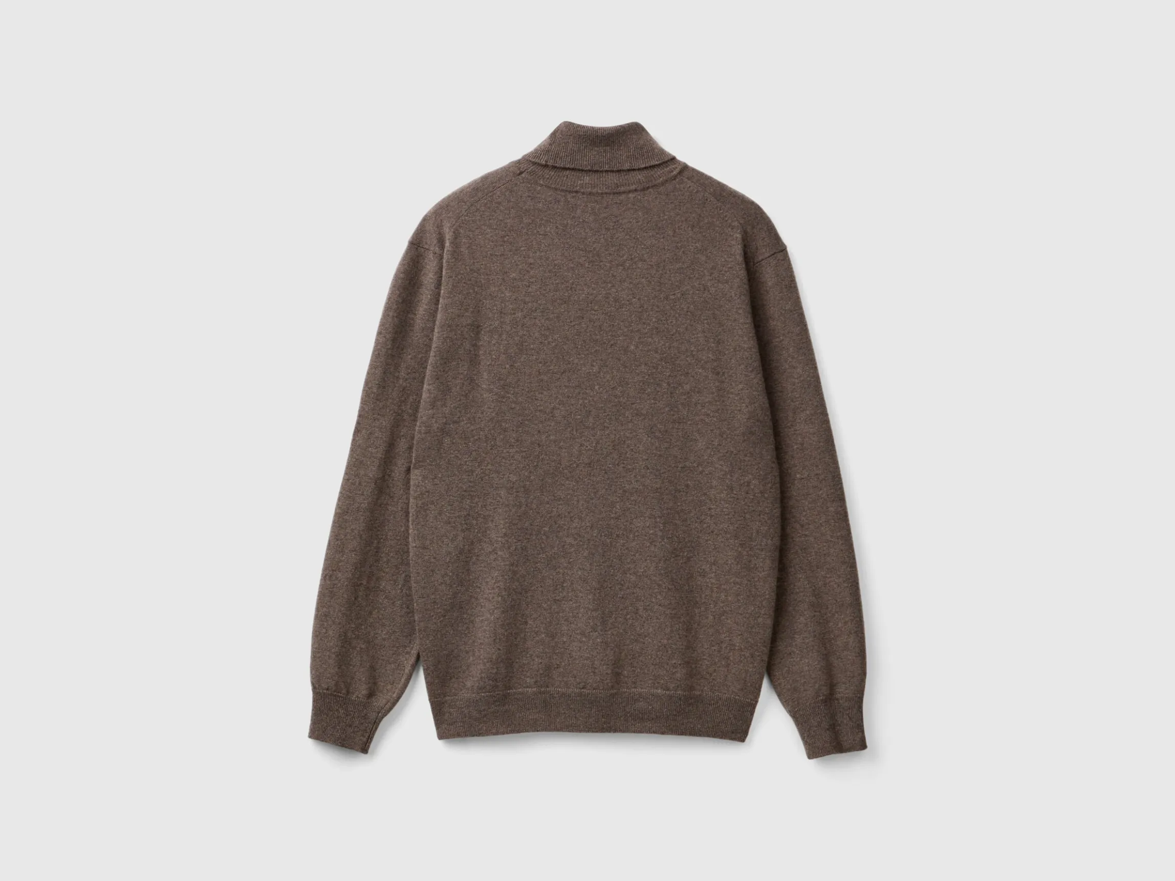 Brown turtleneck in pure Merino wool