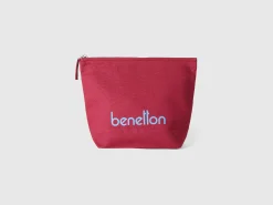 Burgundy clutch in pure cotton