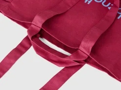 Burgundy tote bag in pure cotton