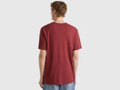 Burgundy t-shirt in slub cotton