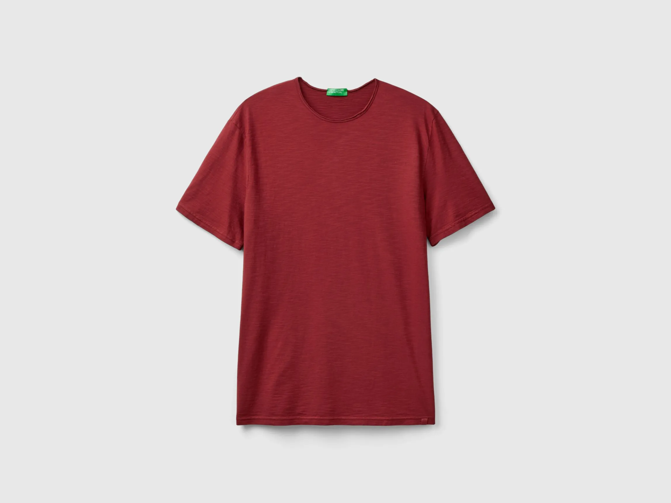 Burgundy t-shirt in slub cotton
