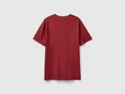 Burgundy t-shirt in slub cotton