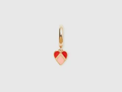 C hoop earrings with heart