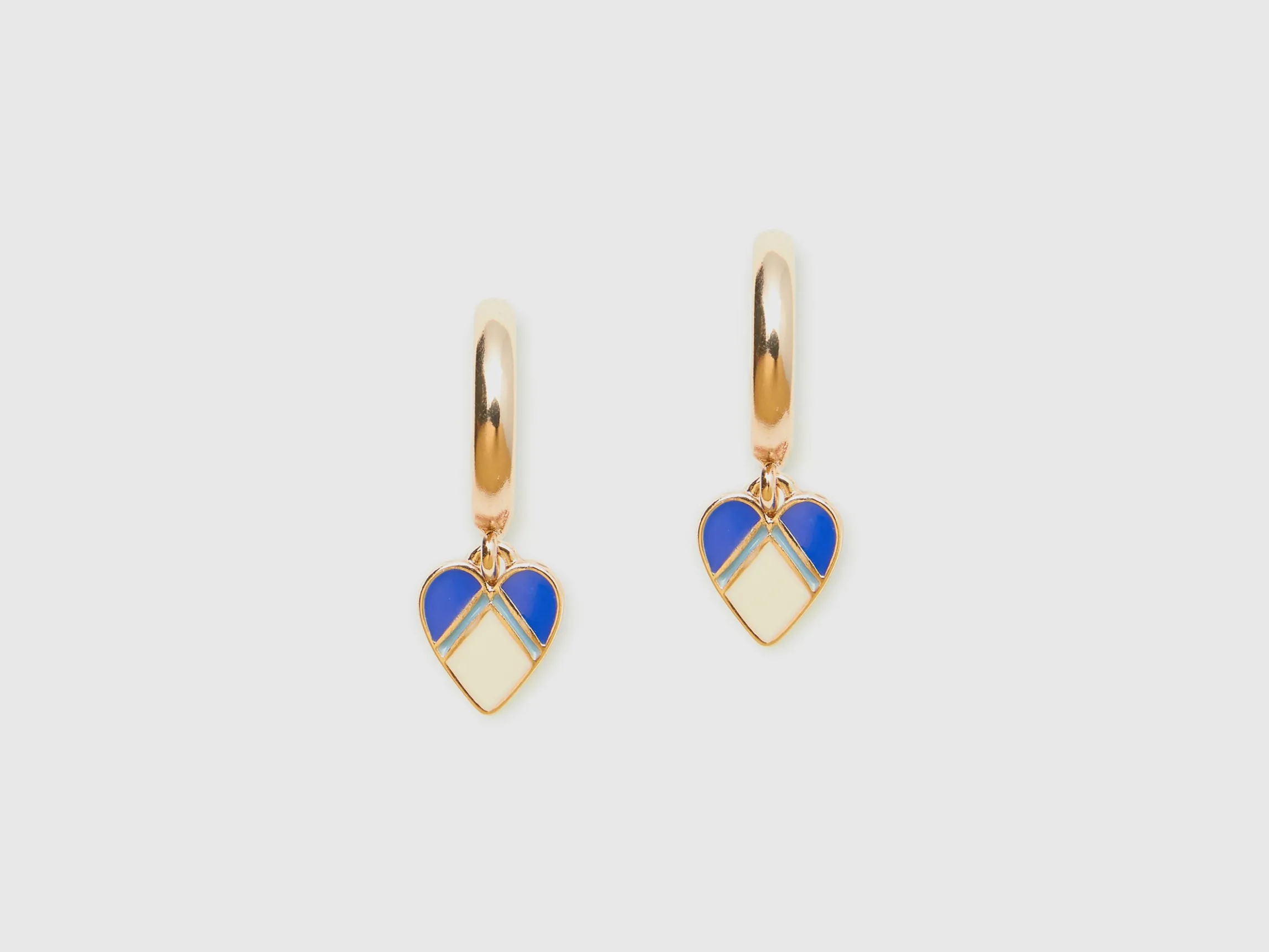 C hoop earrings with heart