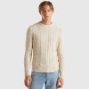 Cable knit sweater in cashmere blend