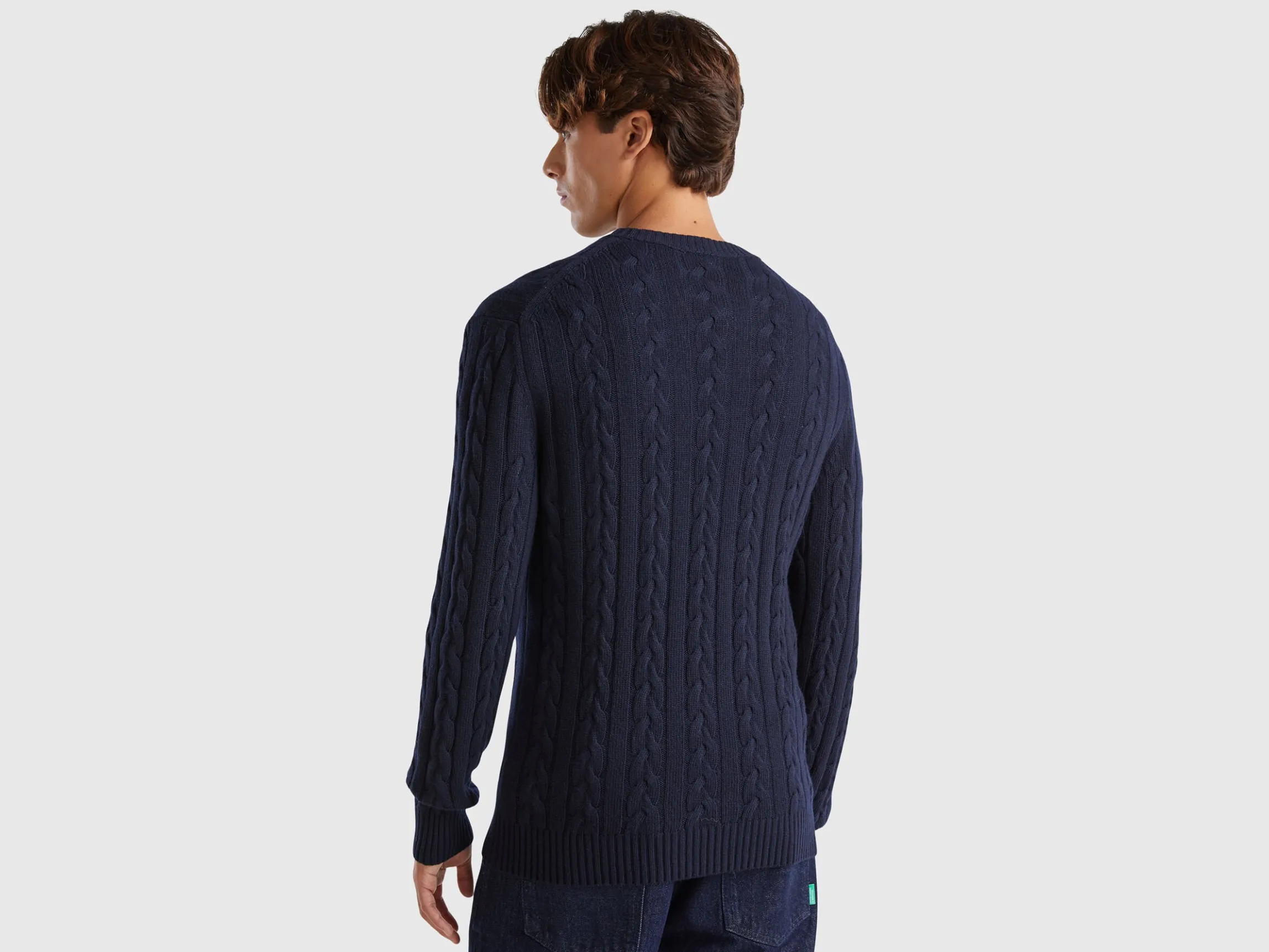 Cable knit sweater in cashmere blend