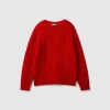 Cable knit sweater in wool blend