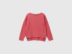 Cable knit sweater in wool blend