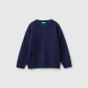 Cable knit sweater in wool blend
