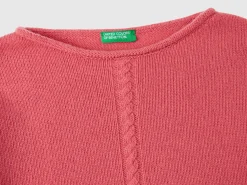 Cable knit sweater in wool blend