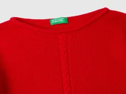Cable knit sweater in wool blend