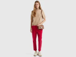 Camel short sleeve turtleneck in cashmere blend