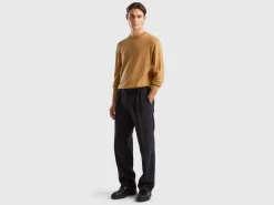 Camel sweater in pure Merino wool